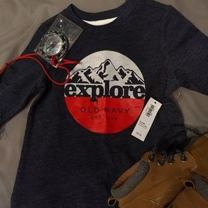 Old Navy Long Sleeve Tee "Explore" 18-24 M